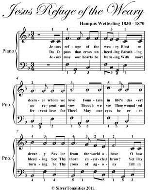 Read Jesus Refuge of the Wearing - Easy Piano Sheet Music - Silver Tonalities file in PDF