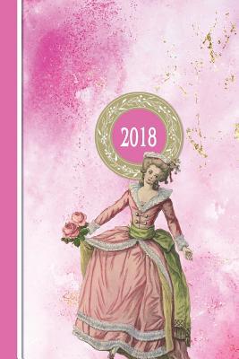 Read Online 2018 Diary Pink Dancing Lady: Pretty Illustrated Vintage Design 13 Months & Week to Page Planner 130 Pages 6x 9 with Contacts - Password - Birthday Lists & Notes -  file in ePub