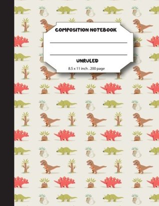 Download Composition notebook unruled 8.5 x 11 inch 200 page, cute dino pattern: Large composition book journal for school student/teacher/office - BB Book'n Library file in PDF