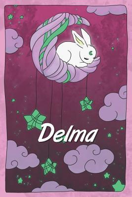 Full Download Delma: personalized notebook sleeping bunny on the moon with stars softcover 120 pages blank useful as notebook, dream diary, scrapbook, journal or gift idea - Jenny Illus | PDF