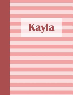 Download Kayla: Personalized Composition Book - School Notebook, College Ruled (Lined), Pastel Pink Stripe Pattern with First Name - Namester Publishing | ePub