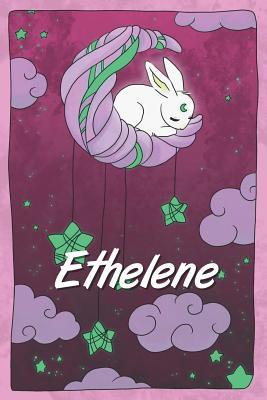 Read Ethelene: personalized notebook sleeping bunny on the moon with stars softcover 120 pages blank useful as notebook, dream diary, scrapbook, journal or gift idea - Jenny Illus file in ePub