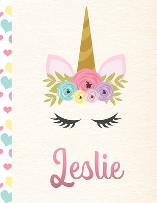 Read Online Leslie: Personalized Unicorn Sketchbook For Girls With Pink Name - 8.5x11 110 Pages. Doodle, Sketch, Create! -  file in ePub